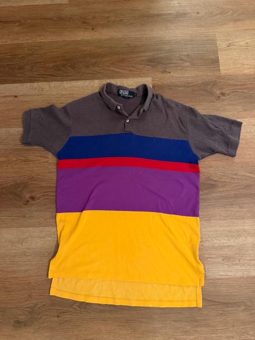 Ralph Lauren Colorblock Polo in Gray, Blue, Red, Purple, Yellow